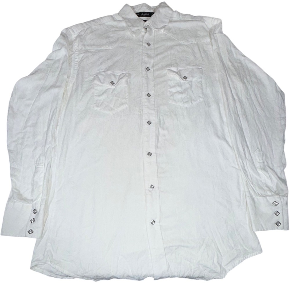 Wrangler George Strait Troubadour LT White Pearl Snap Western Shirt MGS50WH